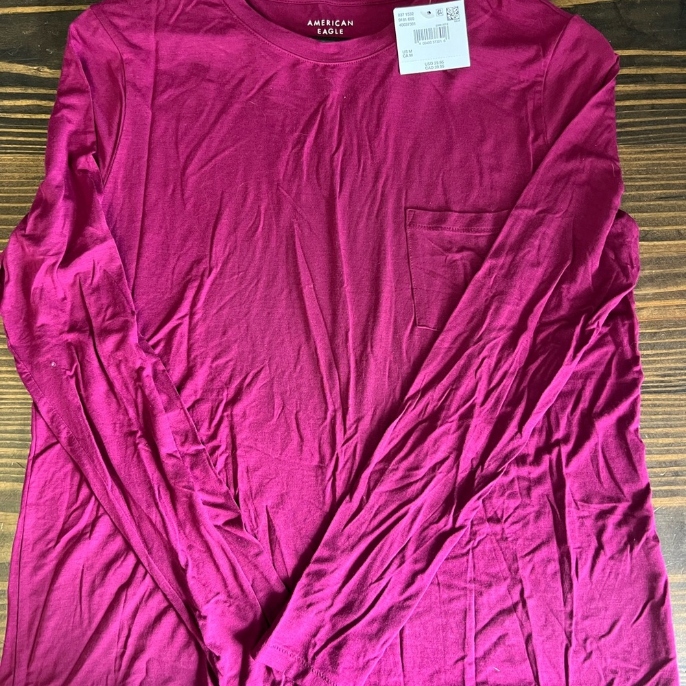 American Eagle Outfitters Woman’s Fuchsia Long Sleeve Tee